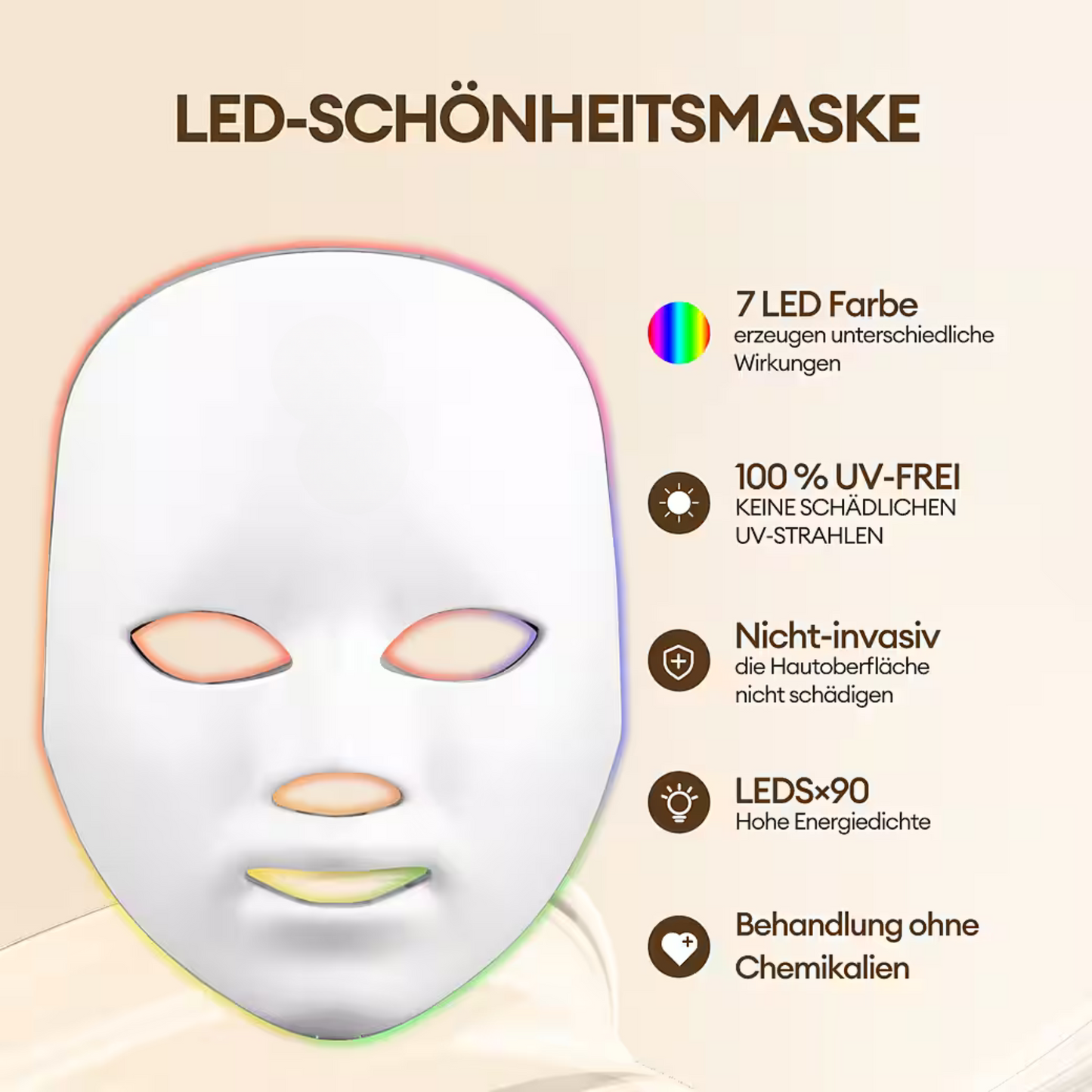 LED-Gesichtsmaske – Professionelle Lichttherapie für strahlende Haut