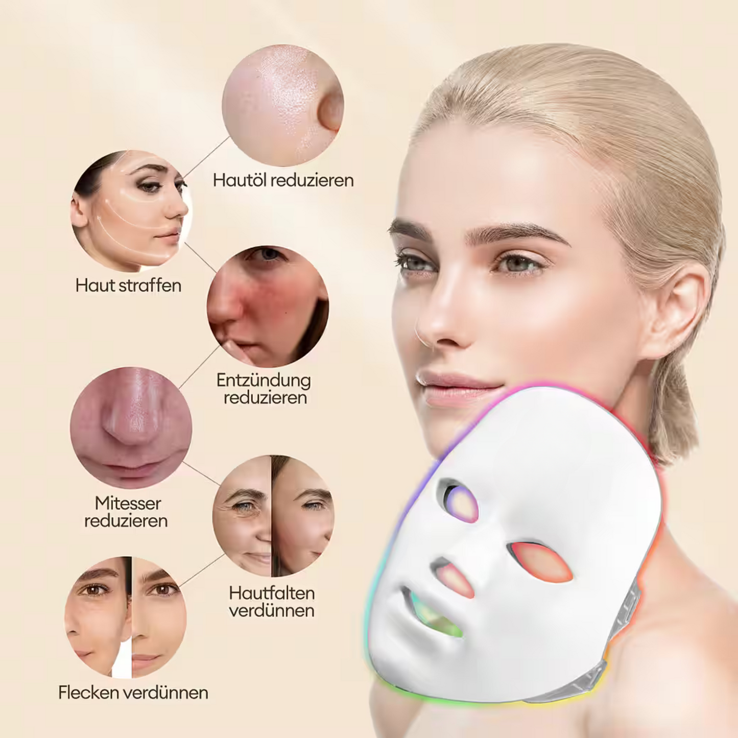 LED-Gesichtsmaske – Professionelle Lichttherapie für strahlende Haut